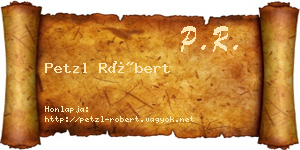 Petzl Róbert névjegykártya